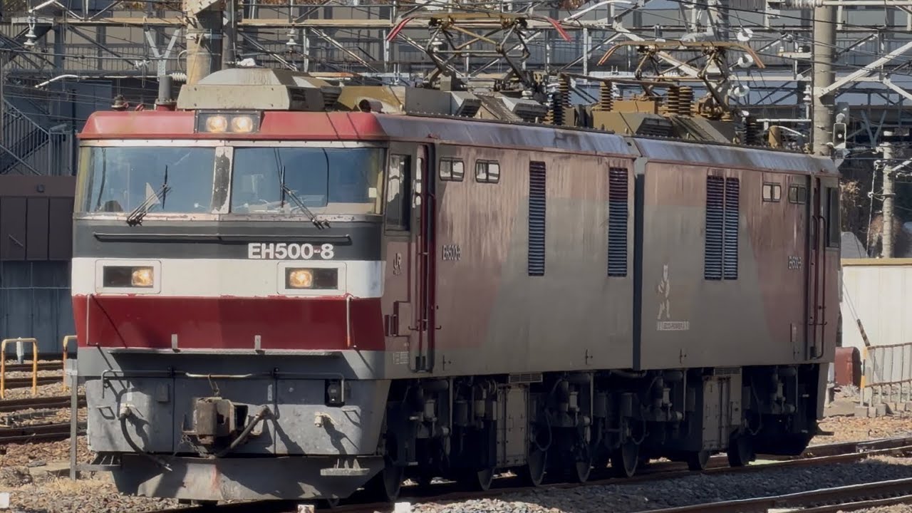 【4K高画質】金太郎代走✨【EH500-8 単機回送】JR貨物EH500形8号機〔仙貨〕が単機で与野駅を通過するシーン（臨8764レ・高A214・その他）2026.3.1