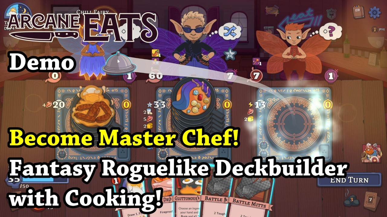 Fantasy Roguelike Deckbuilder with Cooking! - Let's Try Arcane Eats [Demo]