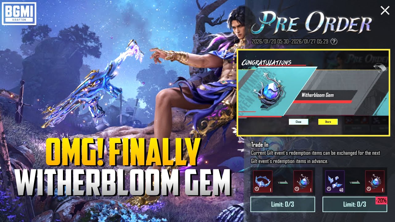 OMG 😍 0 UC WITHERBLOOM GEM BGMI | NEW ULTIMATE SET CRATE BGMI 