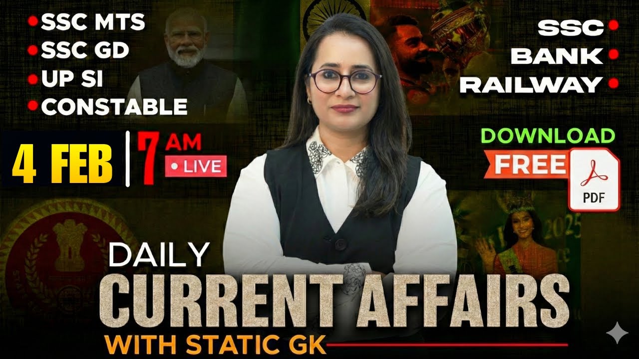 Current Affairs Today | 4 Feb 2026 Current Affairs | Daily Current Affairs 2026 by Prachi Mam