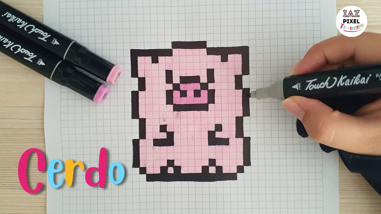 Como dibujar un CERDO en PIXEL ART – Tutorial paso a paso #pixelart #cerdo