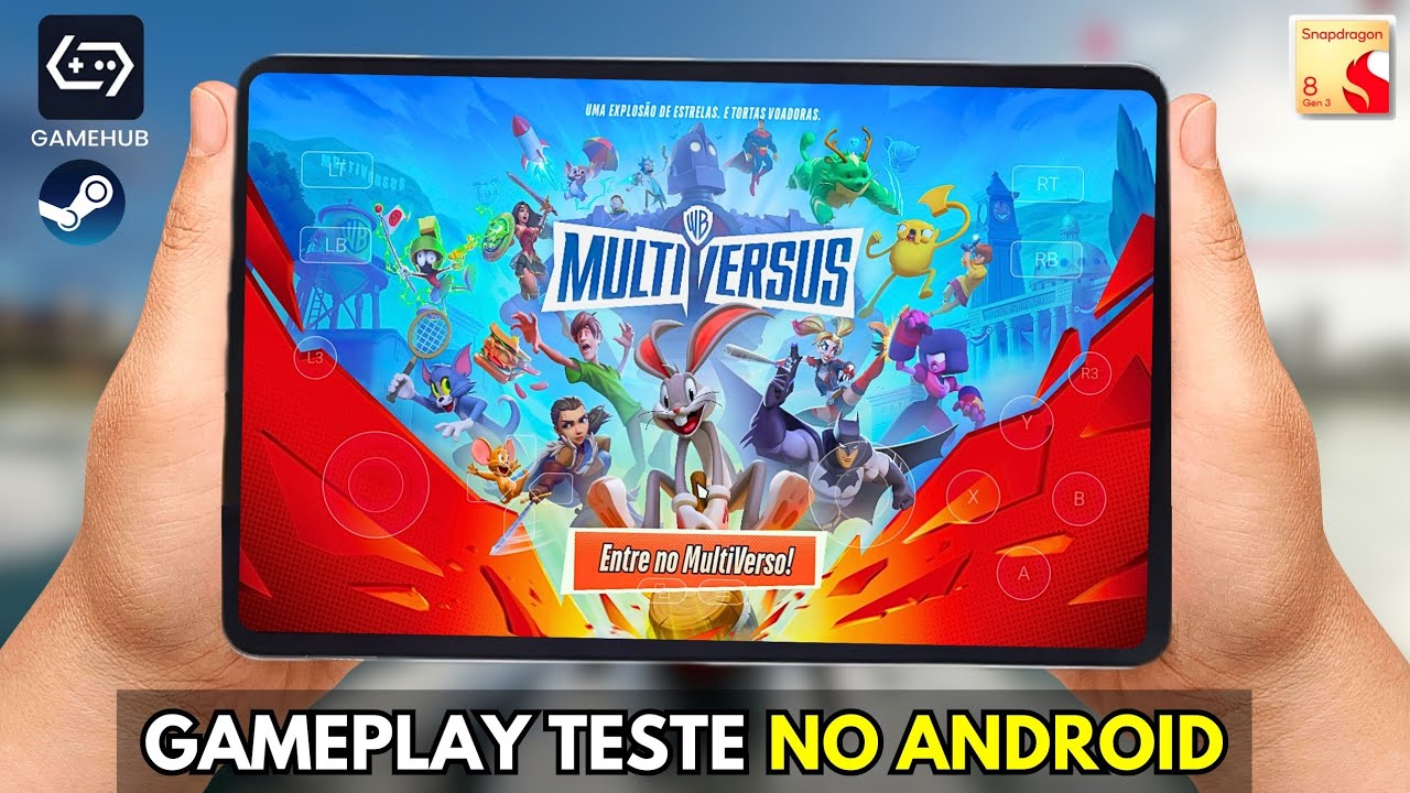 GAMEHUB EMULATOR 5.2.2 GAMEPLAY MULTI VERSUS JOGO DE PC NO ANDROID! (SNAPDRAGON 8 GEN 3)