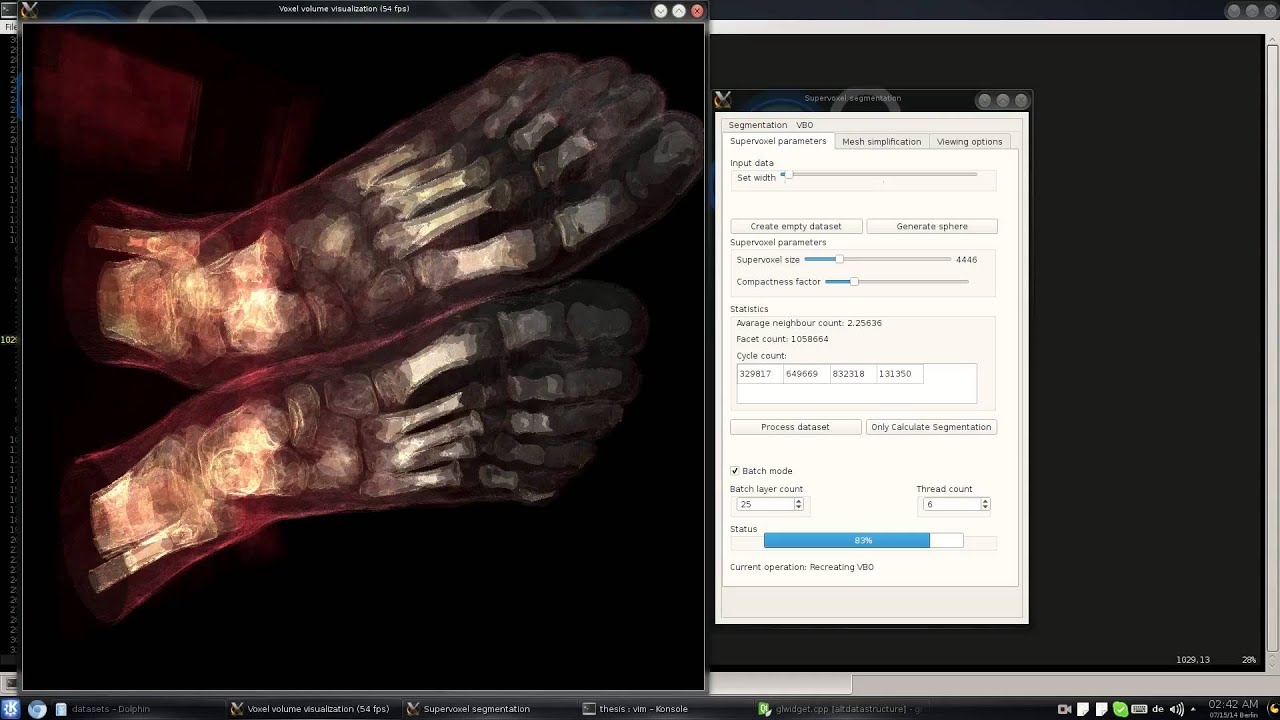 Approximating voxel volume data with a polygonal supervoxel representation