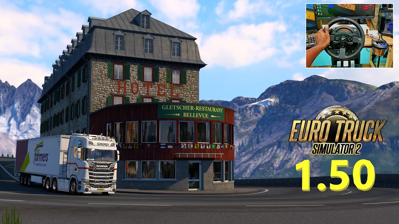New Mountain road in Switzerland - ETS2 1.50 beta - Steering Wheel PC Gameplay