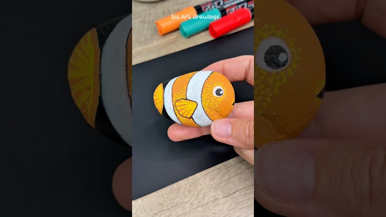 Rock Painting Tutorial for Beginners #shorts #craft #rockart #drawing