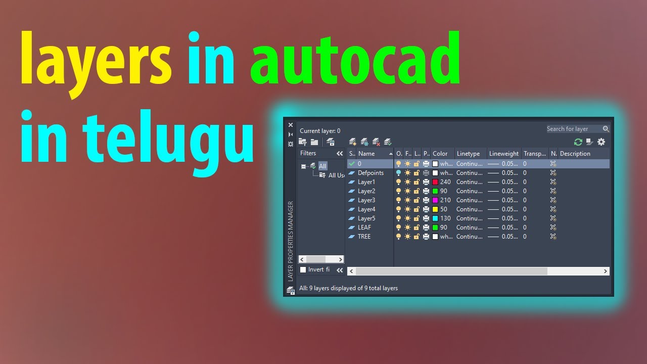 layers in autocad in telugu full tutorial
