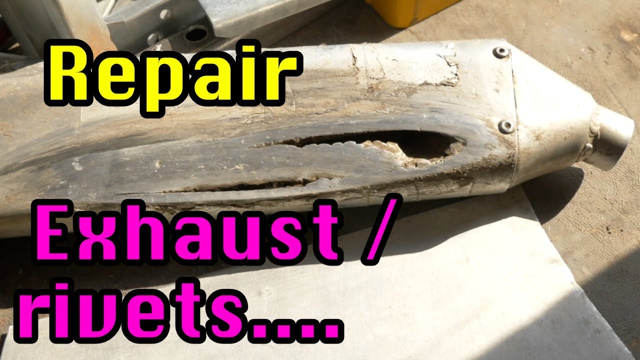Exhaust / Muffler Repair with rivets#diy #DIY #DoItYourSelf #Simple #repair