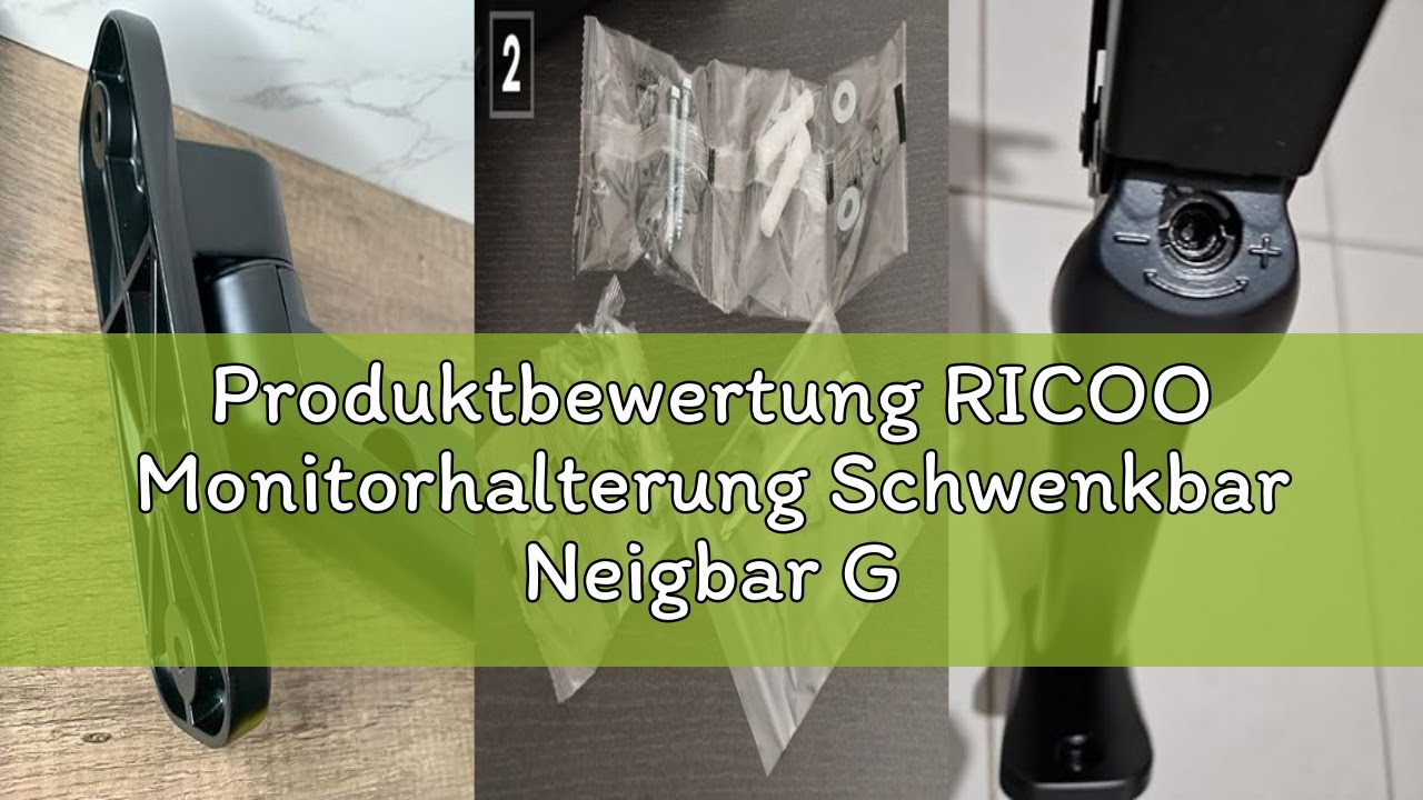 Produktbewertung RICOO Monitorhalterung Schwenkbar Neigbar Gasfeder für Bildschirm 13-34 Zoll Monito