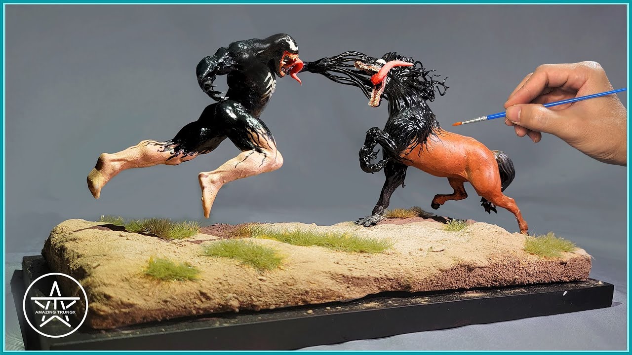 How to make #VENOM 2024 /Diorama of Realistic Symbiote Horse /Clay Resin Art
