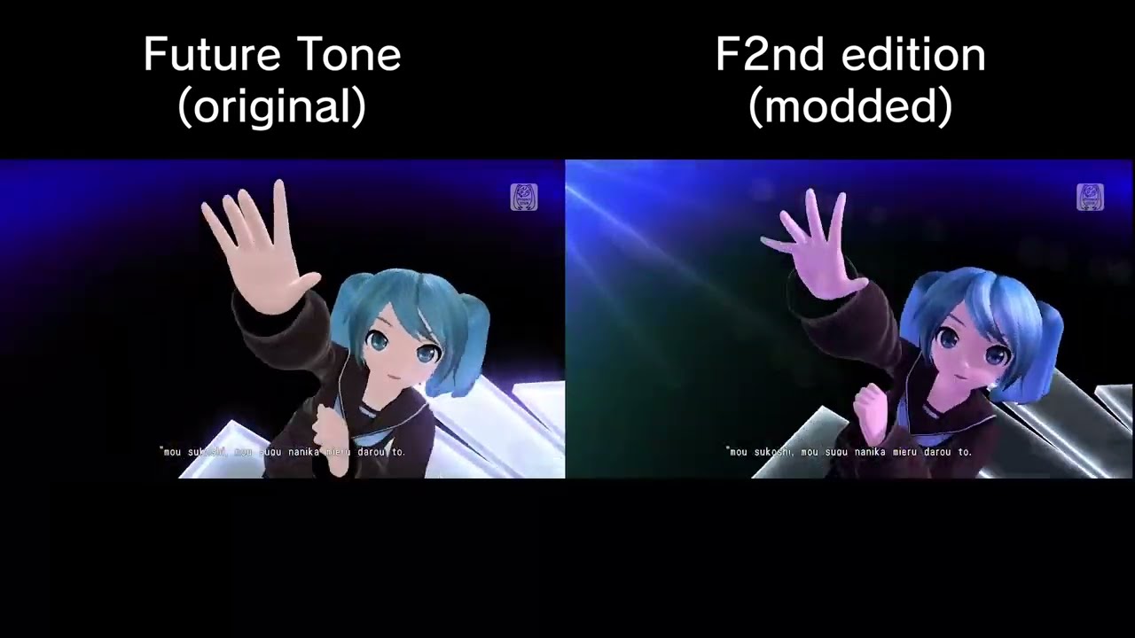 Project DIVA - Rolling Girl comparison (Future Tone vs. F2nd Song Pack)