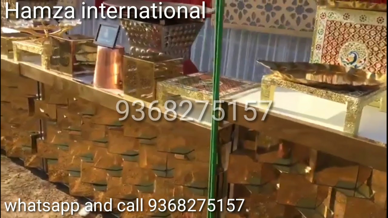 Golden catering counter new design LED