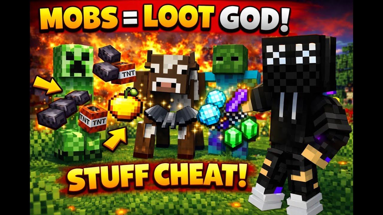 J’ai cassé Minecraft… TOUS LES MOBS DROPPENT DU STUFF CHEAT 😱 (Datapack OP