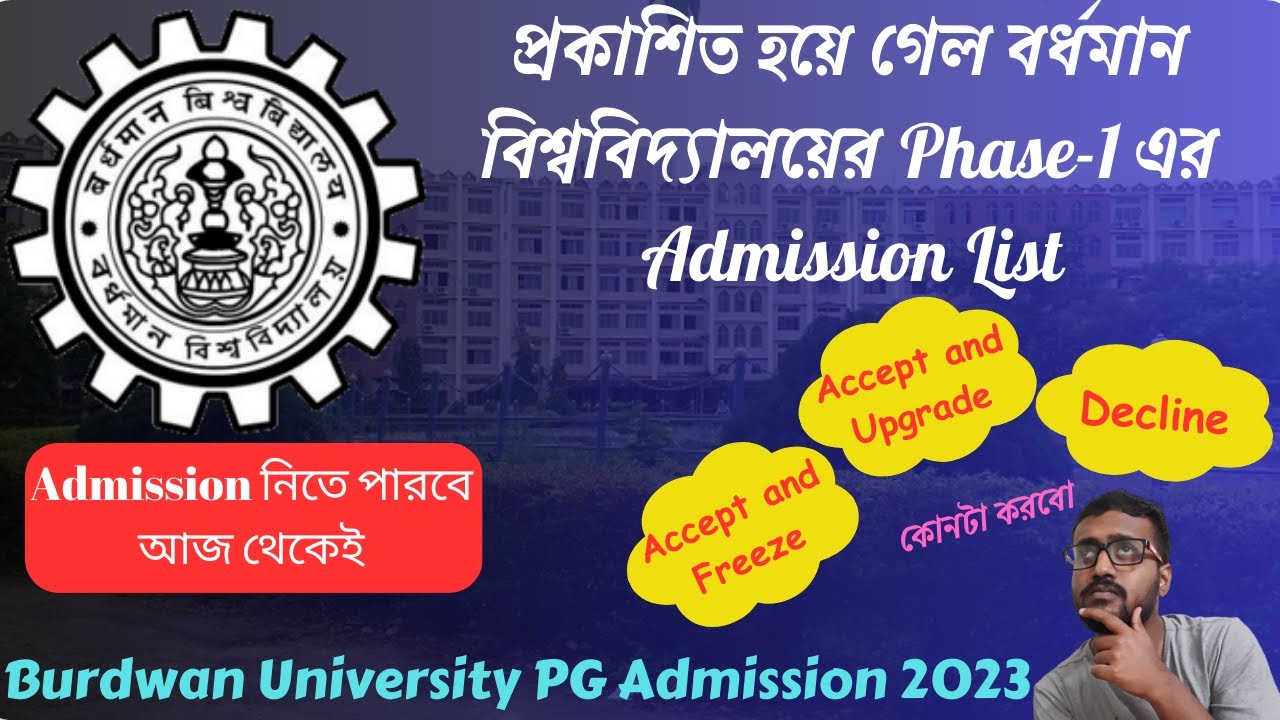 Burdwan University PG Admission 2023 | Burdwan University PG Admission Merit List 2023| BU PG MA