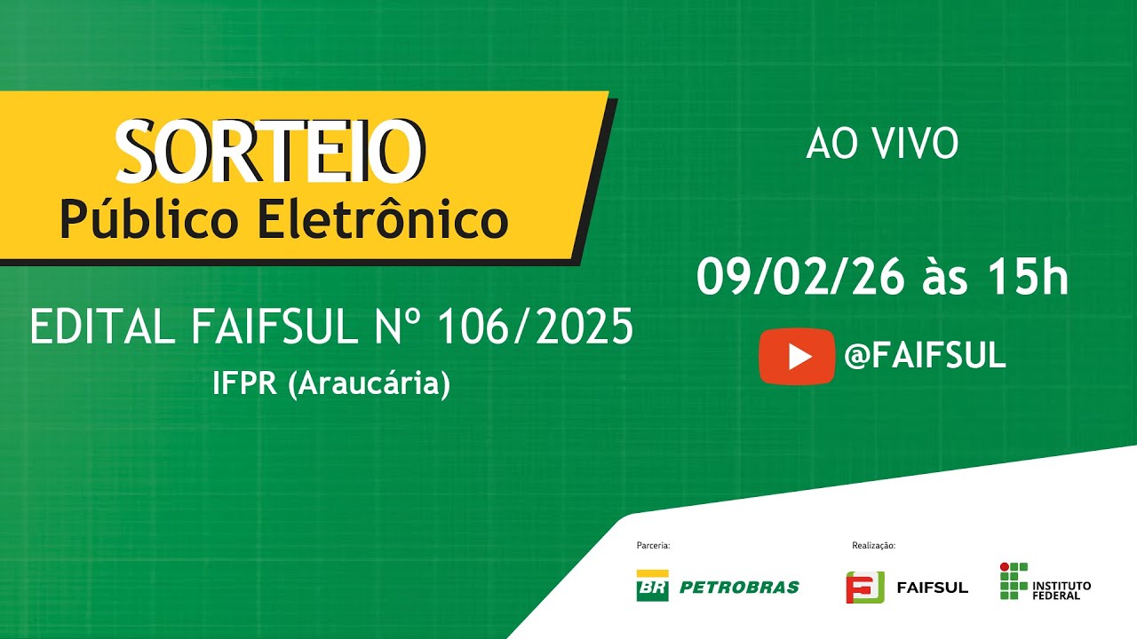 Sorteio Público - IFPR - Edital Nº 106/2025