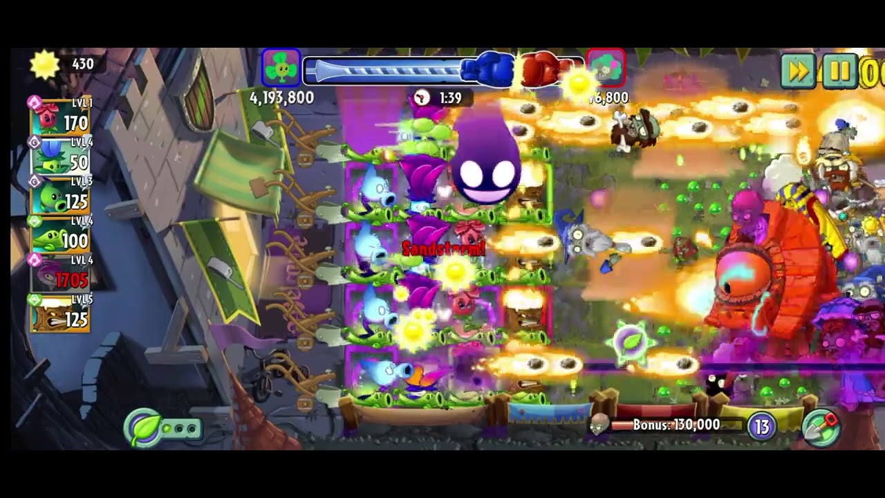 Win plant &zombie 5 combinasi (shadowpeashooter, moonflower, tile turnip, pea vine, torchwood, rose)