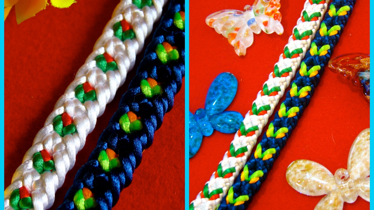 Kumimari 40: Double Sided Bracelet: Rosebuds and Butterflies