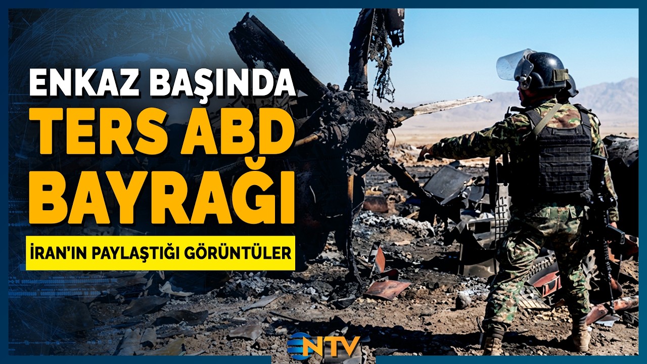 İran'dan ABD'ye Enkaz &Uuml;zerinde Ters Bayraklı Mesaj! Yeni G&ouml;r&uuml;nt&uuml;ler Paylaşıldı | NTV