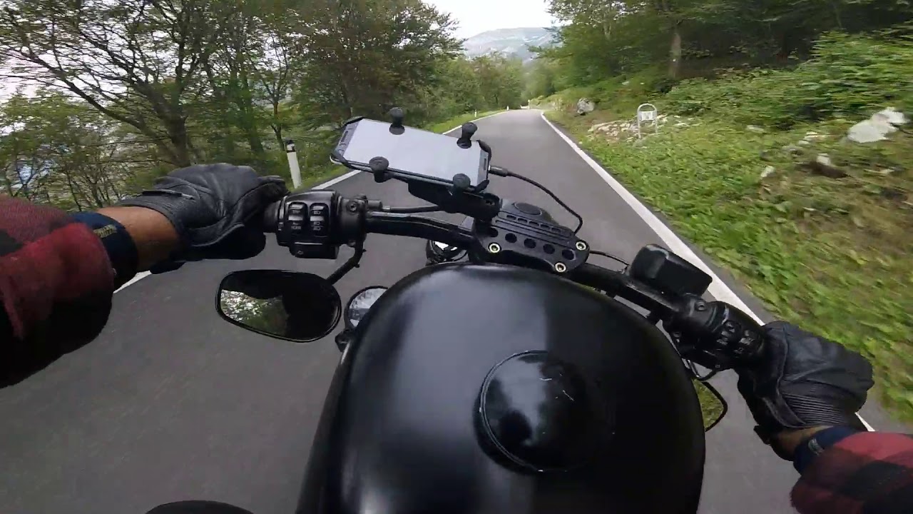 Harley Davidson Sportster iron 883 awesome flowing road Dolomites Italy