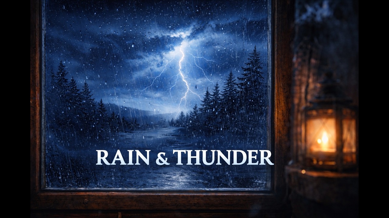 Night Rain & Thunder for Deep Sleep 🌧️ Cozy Cabin Storm Sounds (3 Hours)