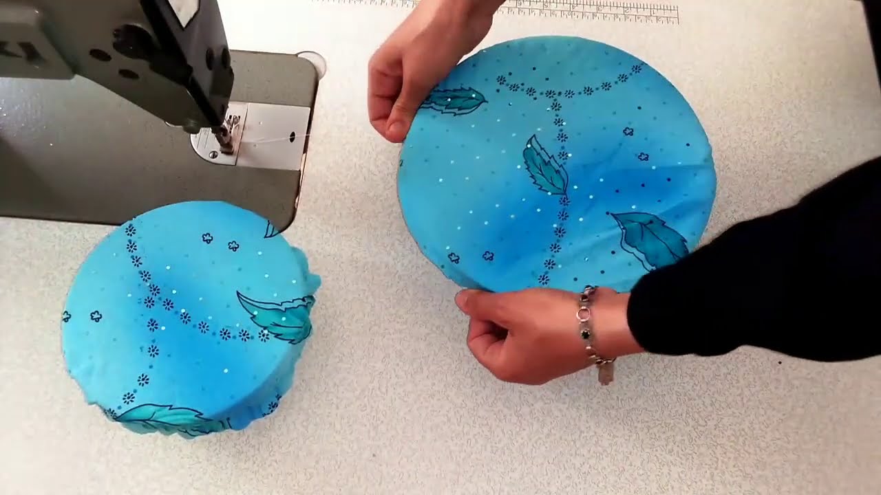 فكرة رائعة جداً 👌كيف خياطة غلاف او غطاء الصحن او اناء العجن بطريقة سهلة وانيقة 💕💕