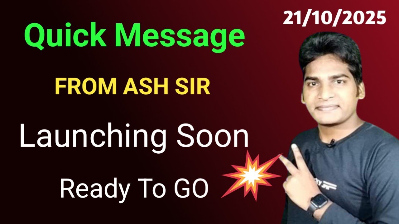 Quick Message from Ash Mufareh Sir, Launching Soon, Ready to GO, Must Watch #VictoryWithAsh