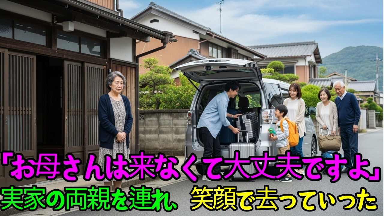 「お母さんは来なくて大丈夫ですよ」 実家の両親を連れ、笑顔で去っていった ...