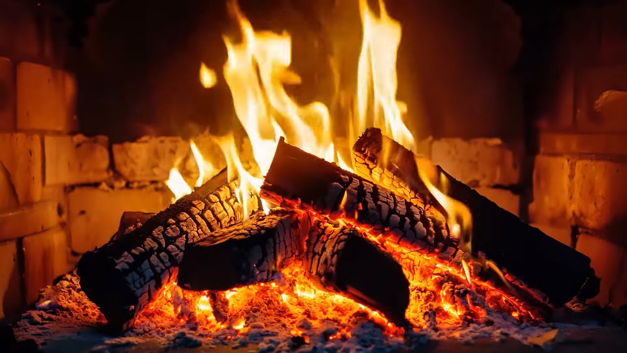 🔥 Relaxing Fireplace Ambience – Gentle Dancing Flames and Natural Crackling Sounds.