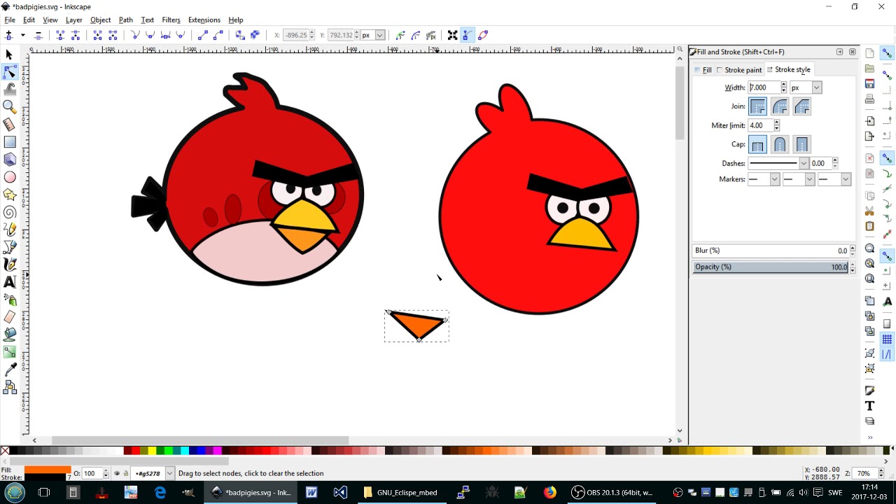 Inkscape tutorial 2 - Angrybirds Red bird