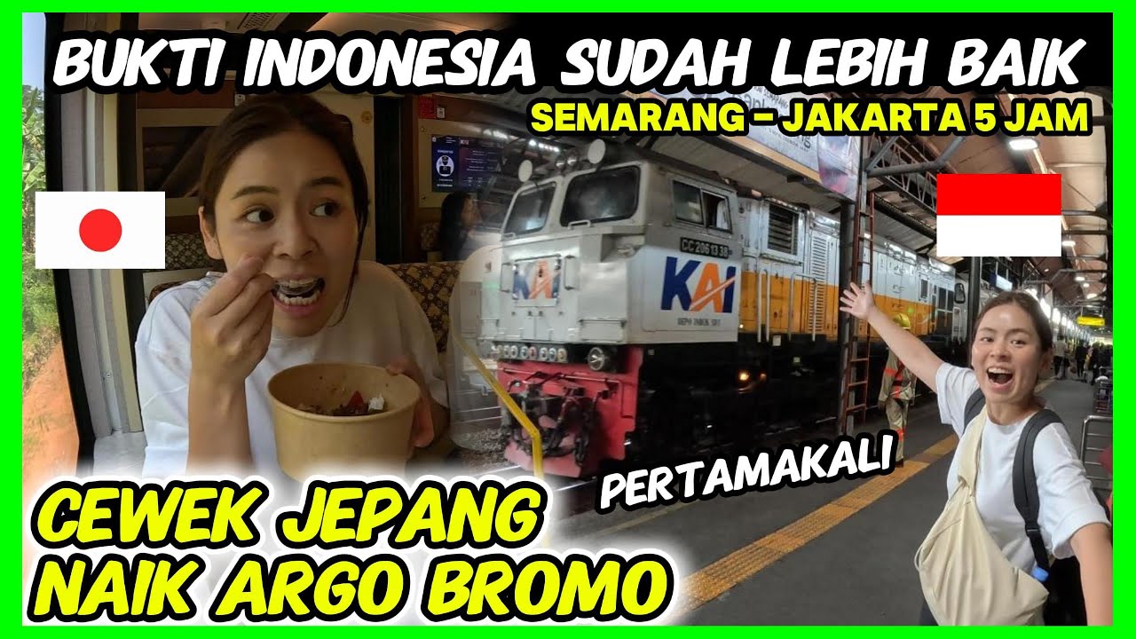 PERTAMAKALI CEWEK JEPANG MUDIK NAIK KERETA API ARGO BROMO ANGGREK‼️