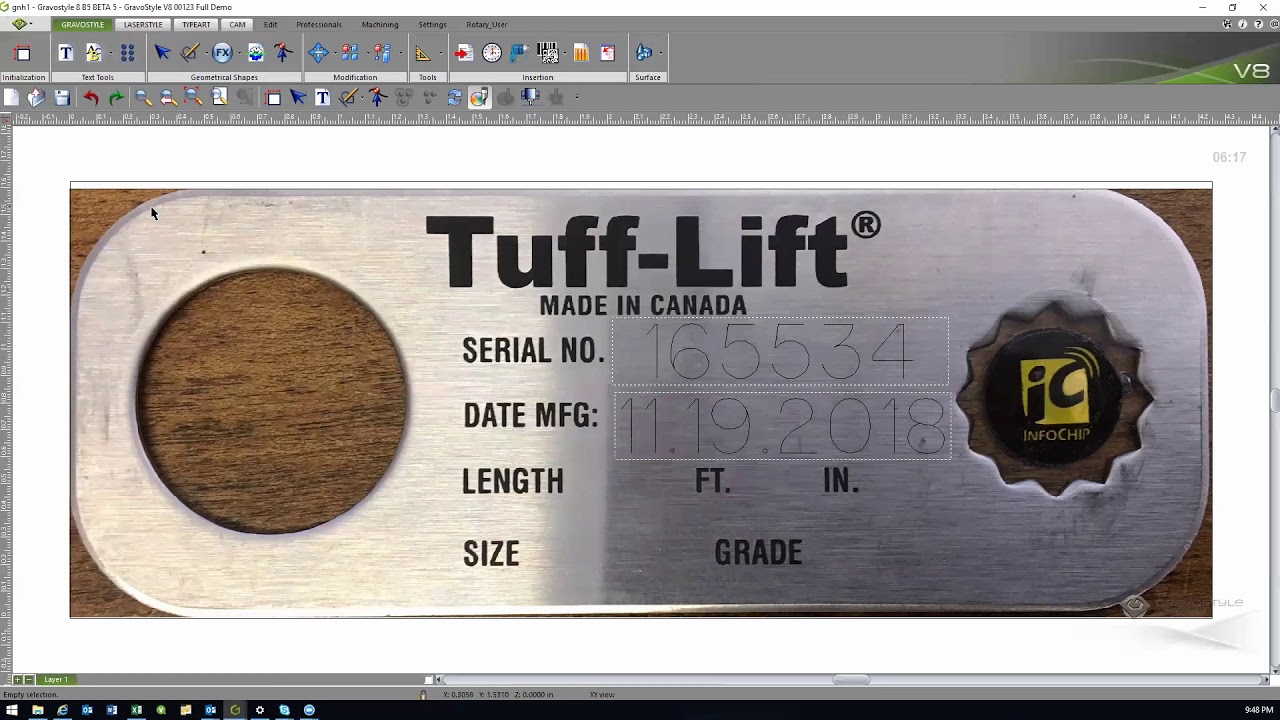 Deep Engraved Stainless Steel Tag - IS400 Gravograph