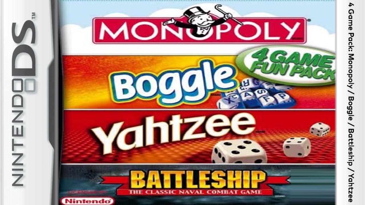 4 Game Pack: Monopoly / Boggle / Battleship / Yahtzee - Nintendo DS [Longplay]
