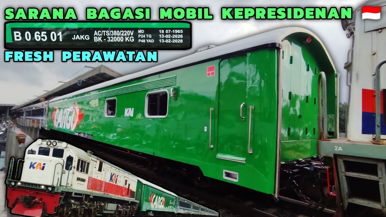 GERBONG BAGASI MOBIL KEPRESIDENAN SELESAI PERAWATAN, DIBAWA KE JAKARTA IKUT KERETA API TEGAL BAHARI