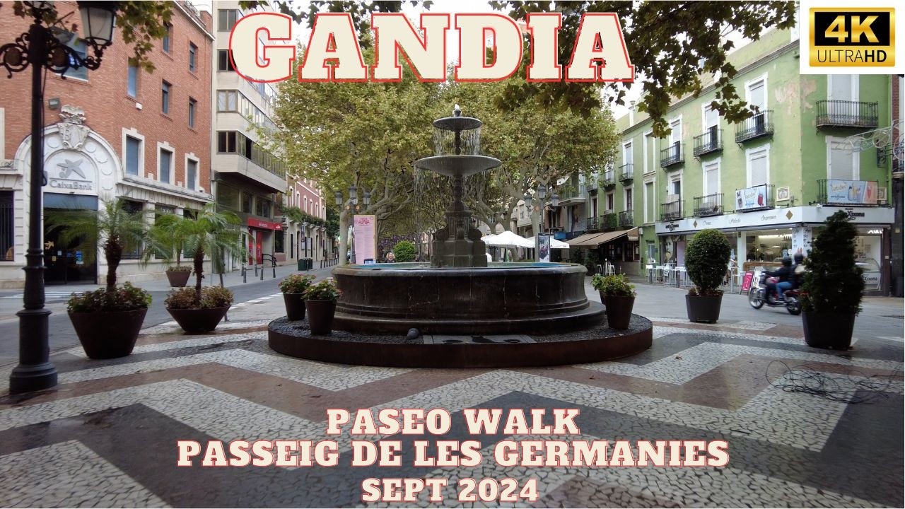 Gandia España Town Center Walk Spain 4k