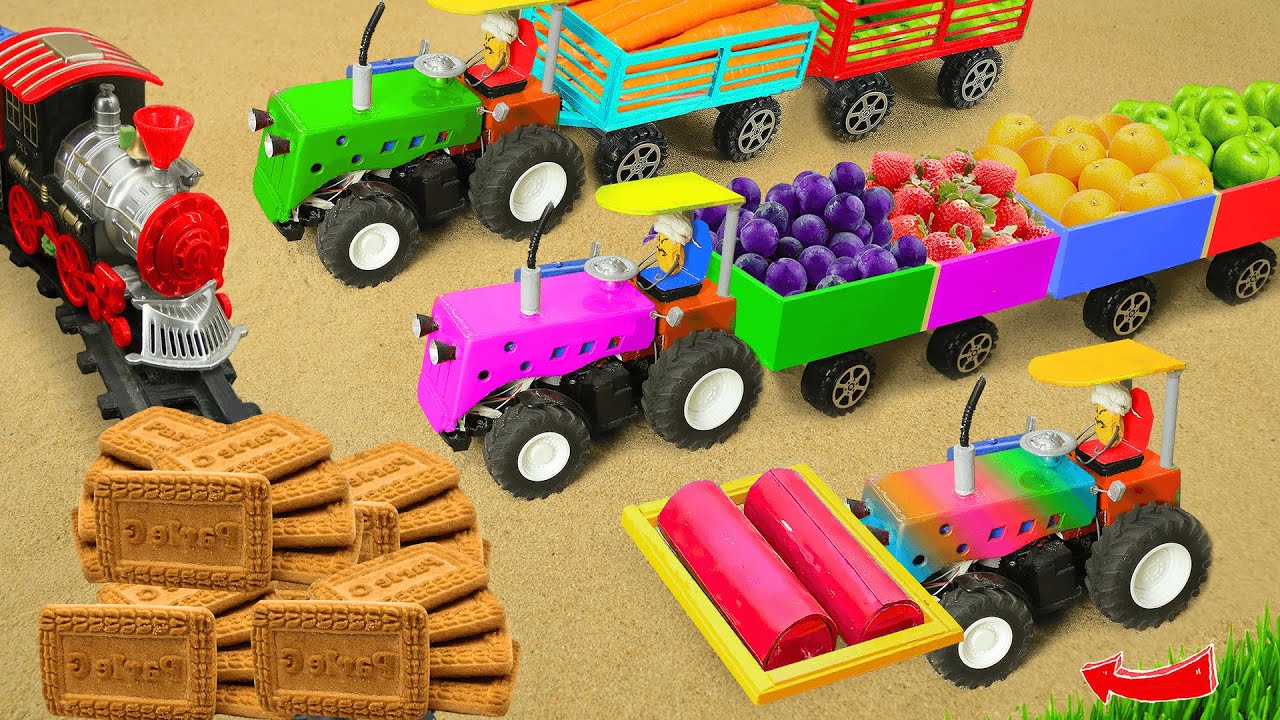 Diy tractor mini Bulldozer to making concrete road | Construction Vehicles, Road Roller #142