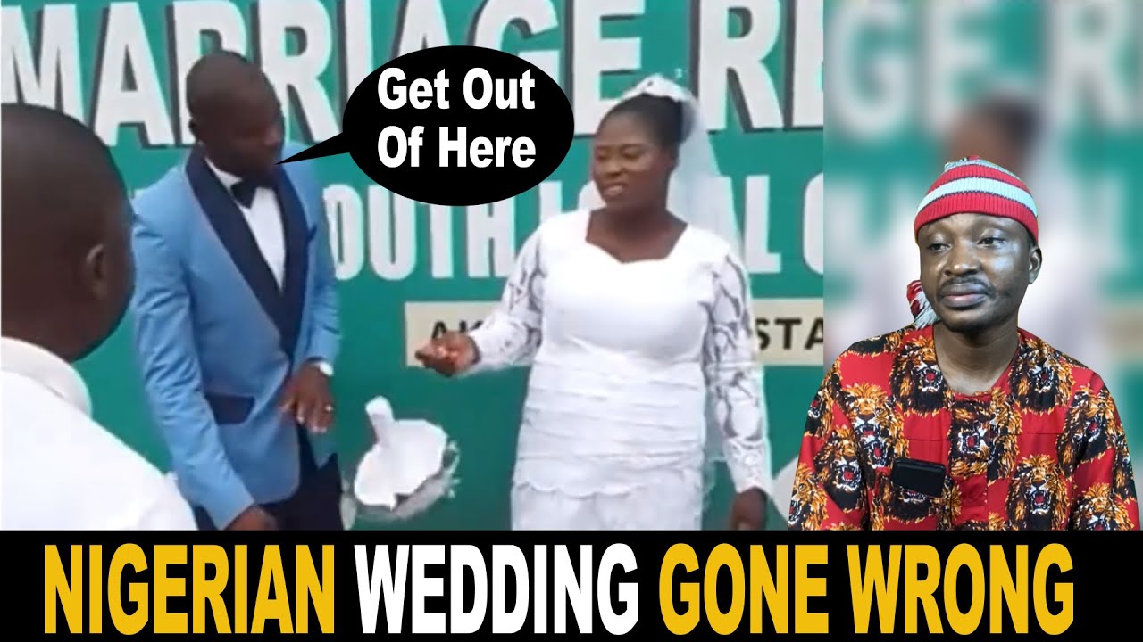 Nigerian Wedding Gone Wrong Husband Slap Bouquet Out Of Brides Hand
