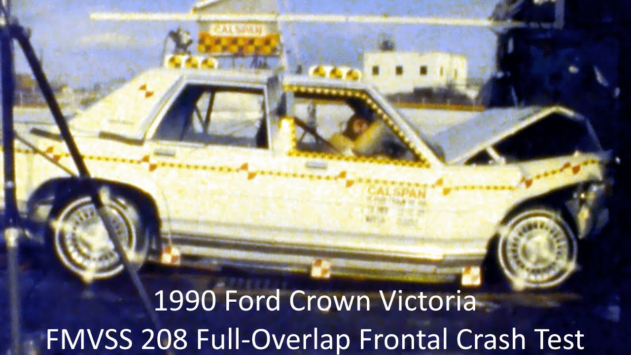 1990-1991 Ford Crown Victoria (w/ Driver Airbag) FMVSS 208 Full-Overlap Frontal Crash Test