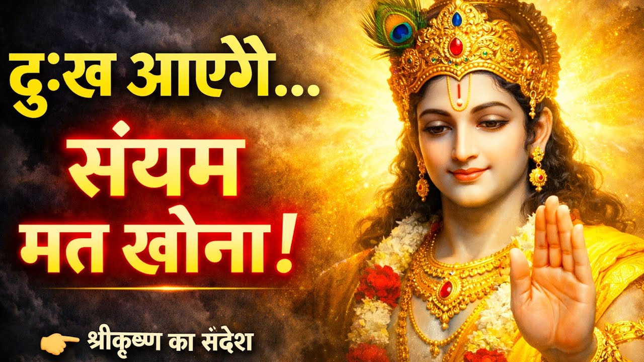 दुःख आएंगे–जाएंगे, तुम अपना संयम मत खोना | Krishna Vani | Shree Krishna speech! #dukh #sanyam