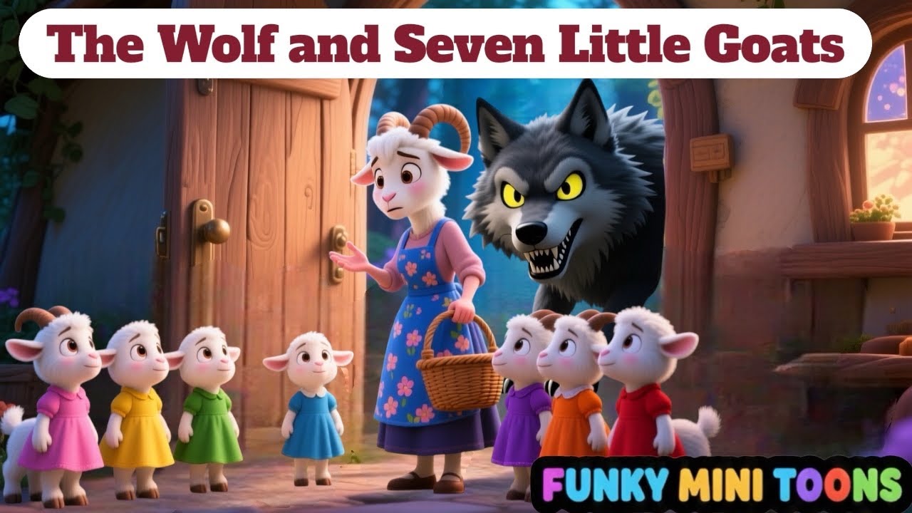 Волк и семь козлят 🐺🐐 | Английские поучительные истории | Сказки на ночь #втренде #смешно