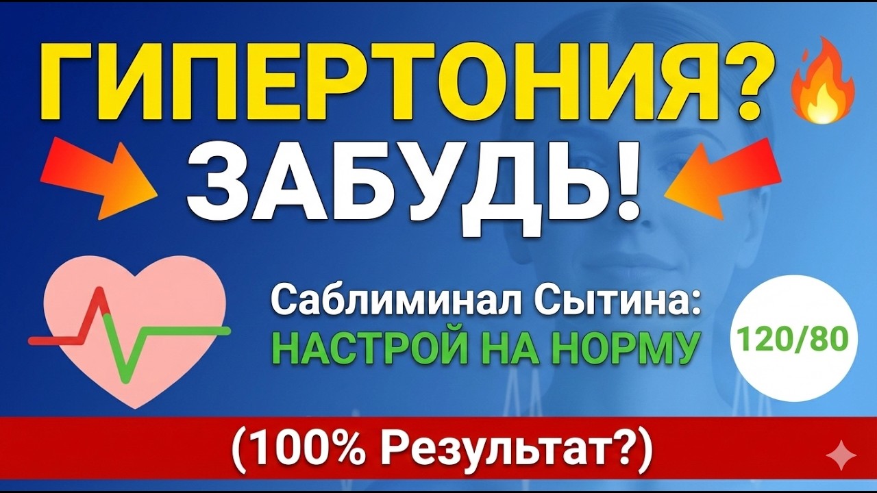 ГИПЕРТОНИЯ УХОДИТ | Мощный саблиминал по Сытину для снижения давления