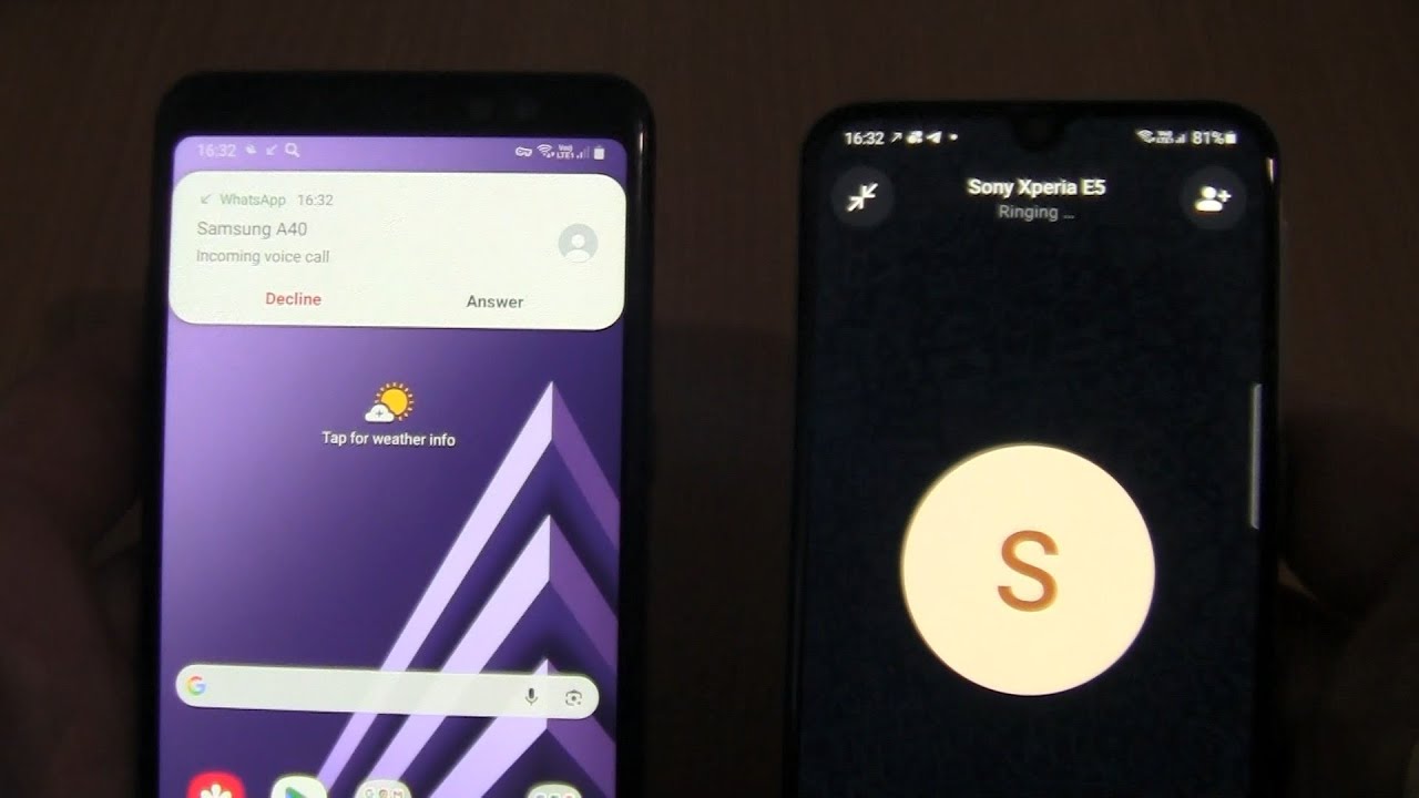 WhatsApp Incoming & Outgoing call at the Same Time Samsung Galaxy A8+A40
