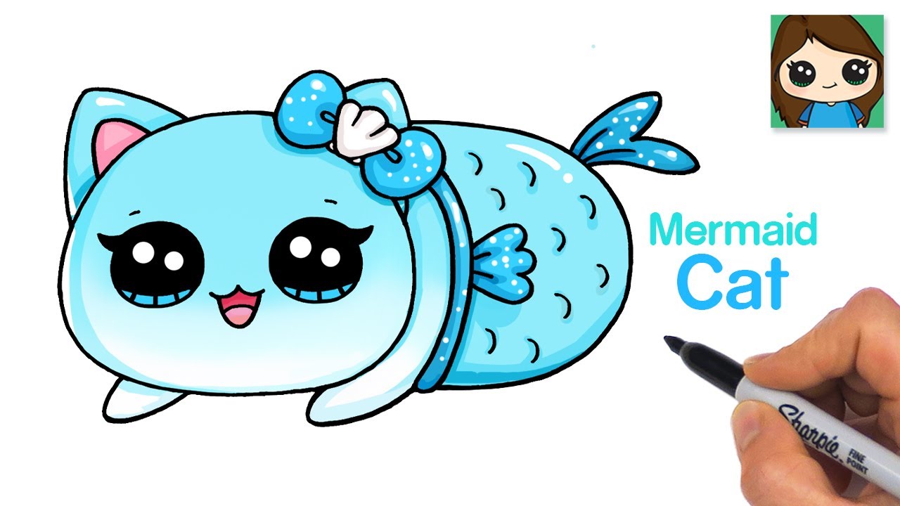 How to Draw Mermaid Cat | Aphau Meemeows