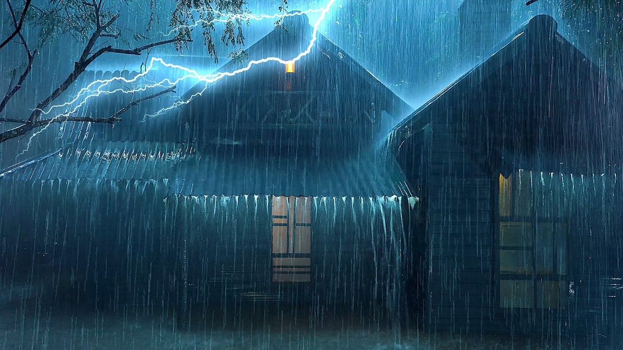 Heavy Stormy Night with Torrential Rain & Huge Thunder | Thunderstorm Sounds for Deep Sleep