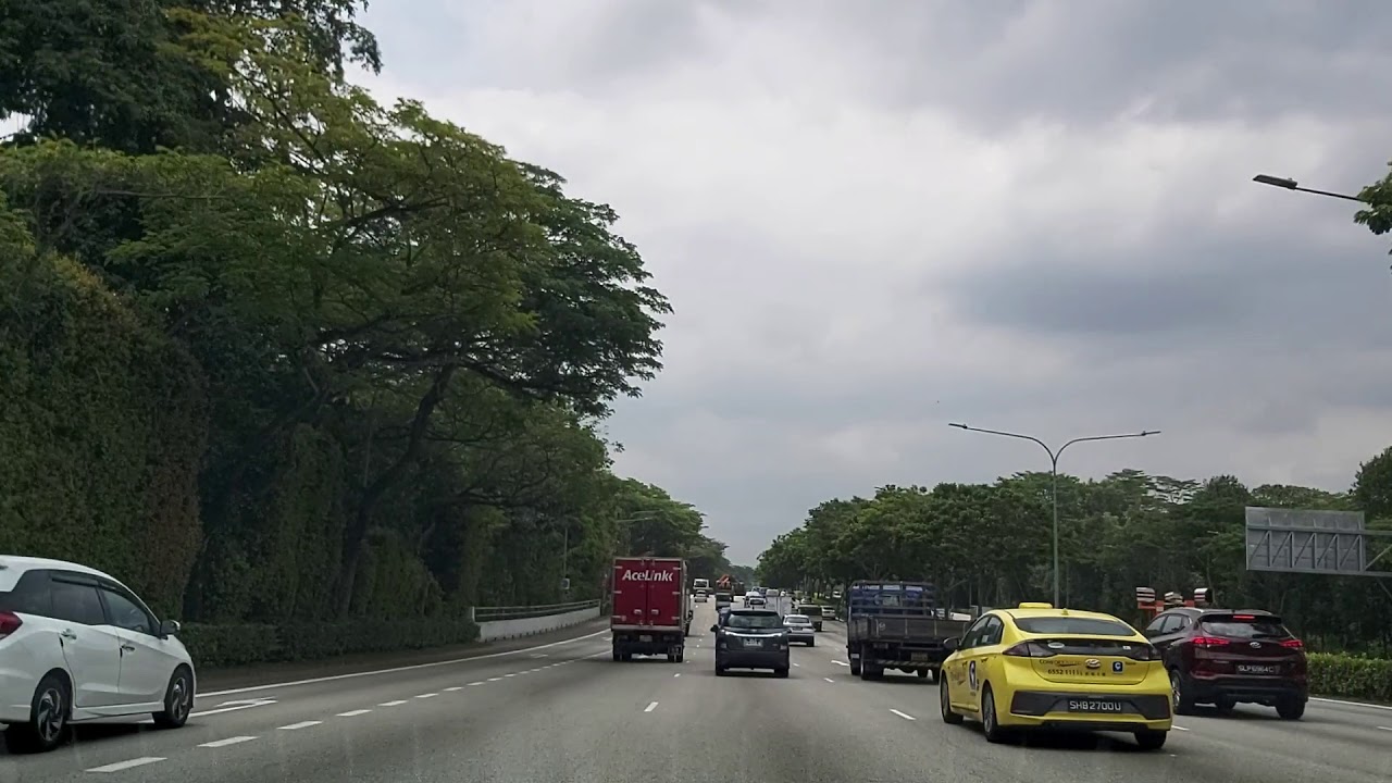 Driving in Singapore along Lornie Highway, Pan Island Expressway (PIE), Bukit Timah Expressway (BKE)