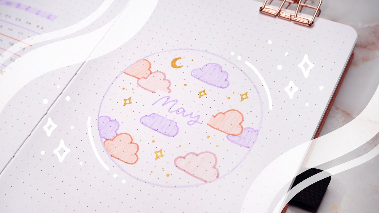 May 2024 bullet journal setup | plan with me | clouds & stars ☁️✨