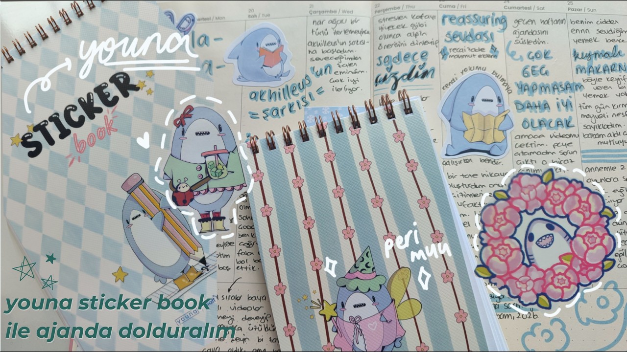 youna sticker book | ajandamda bir hafta