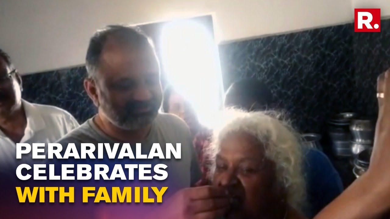 Rajiv Gandhi Assassination: Perarivalan Celebrates With Family After Being Released By SC | WATCH