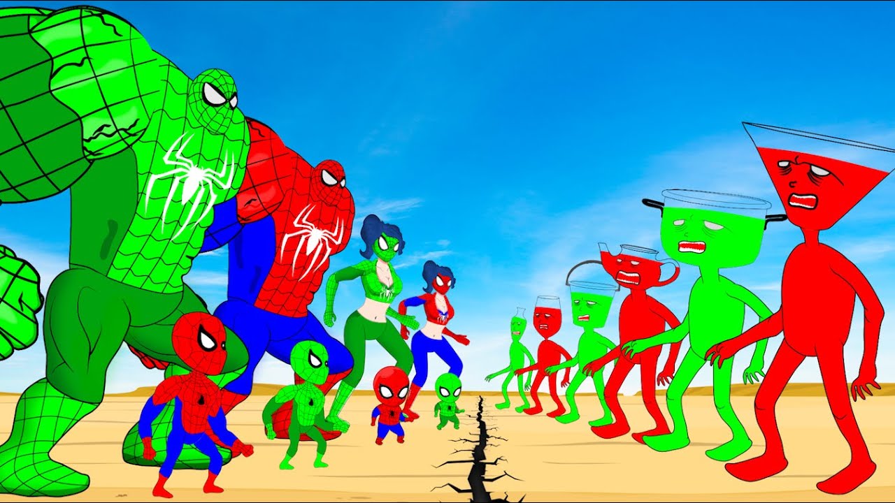 Rescue RED & GREEN SPIDERMAN Family Vs MONSTER RADIATION: Returning From The Dead SECRET!