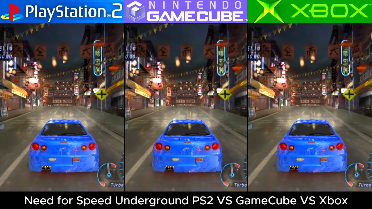 Need for Speed Underground PS2 vs GameCube vs Xbox - Graphics Comparison - Framerate - 4K