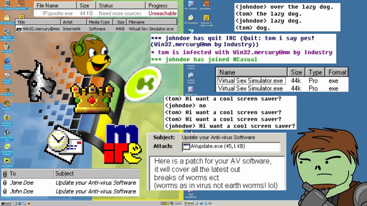 Malware Demonstration: Merkur.a E-mail/P2P/IRC Worm