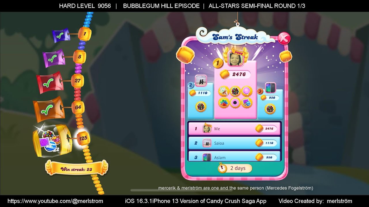 Candy Crush Saga ➔ ALL-STARS SEMI FINAL ROUND 1/3 ⫸ LEVEL 9055 & HARD LEVEL 9056 ⫷